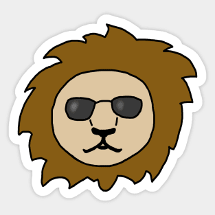 Cool Lion with Sunglasses on Black Sticker